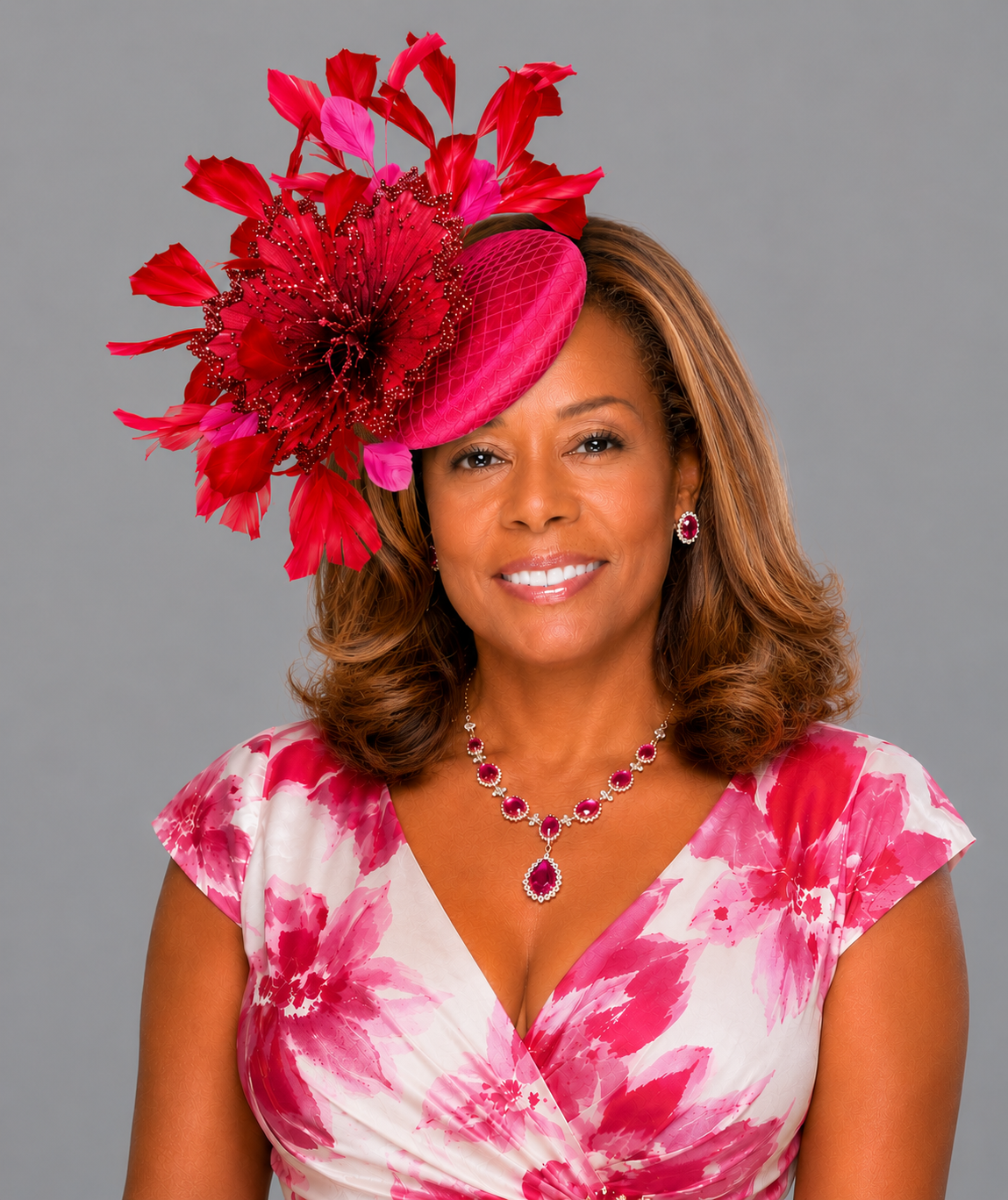 tabethachildresswithfascinatorpurplered